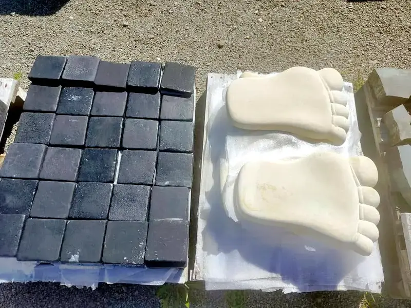 Pas japonais en forme de pied