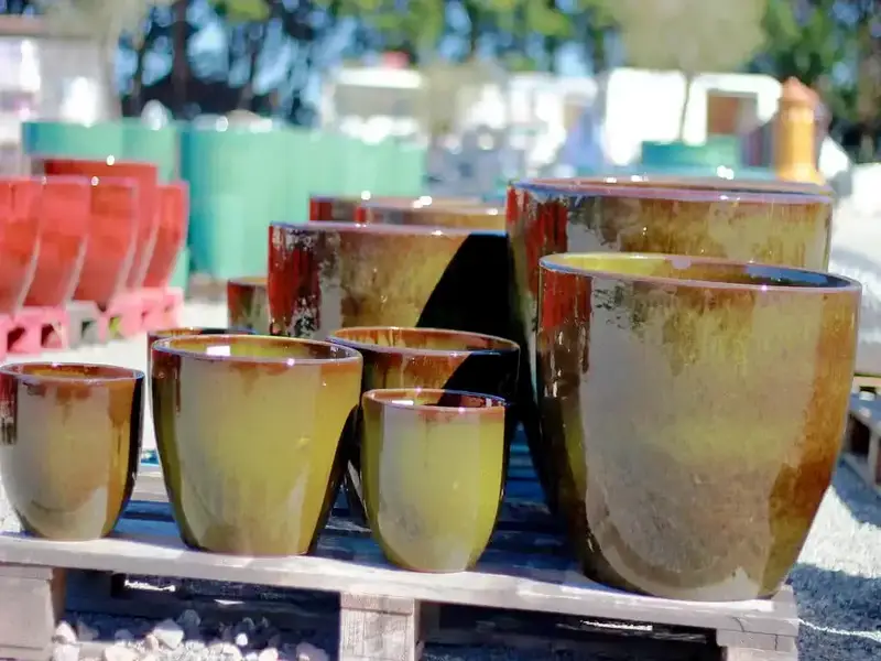 Pots émaillés kaki